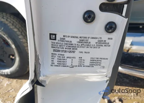 2006 Chevrolet Silverado 1500 Lt1 z USA, uszkodzony, nr VIN 2GCEK13T261125767